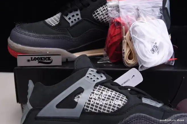 80% Off Sale x Bred Air Jordan Off White CV9388-001 4 Retro 0525